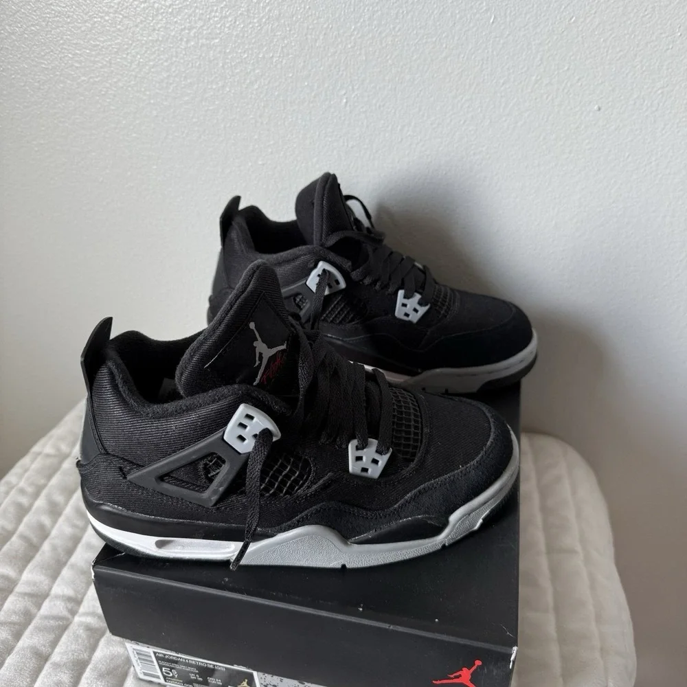Nike Air Jordan 4 Retro GS Canvas Shoes DV0553-006 Size 5.5Y/7W Womens With Box‎